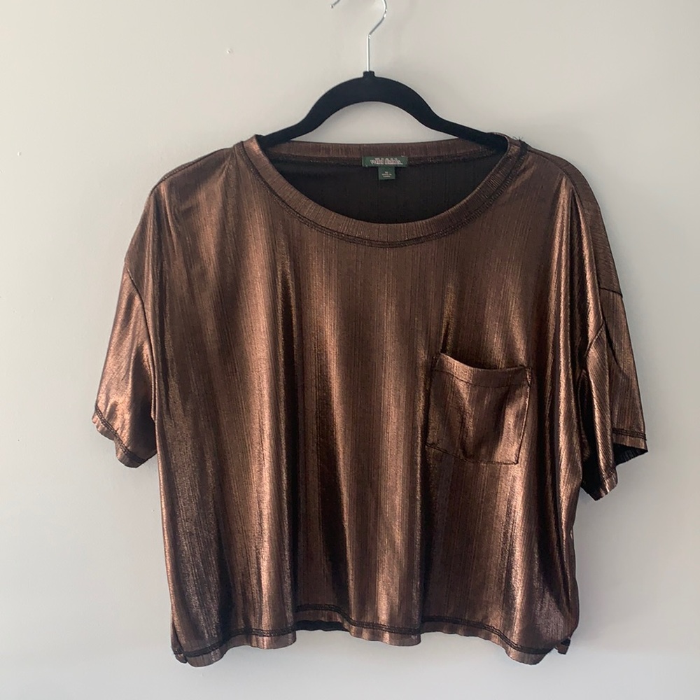 Wild fabric metallic crop top